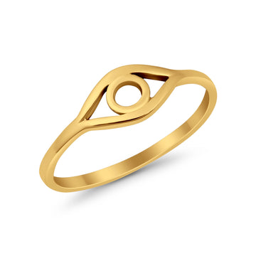 Eye Evil Eye Ring Yellow Tone Solid 925 Sterling Silver